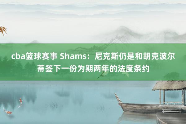 cba篮球赛事 Shams：尼克斯仍是和胡克波尔蒂签下一份为期两年的法度条约