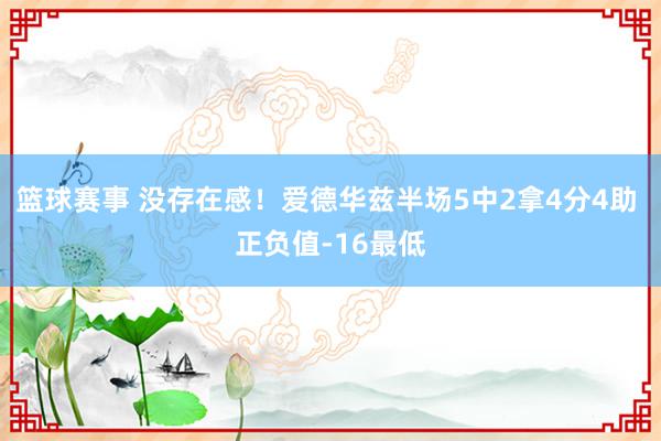 篮球赛事 没存在感！爱德华兹半场5中2拿4分4助 正负值-16最低