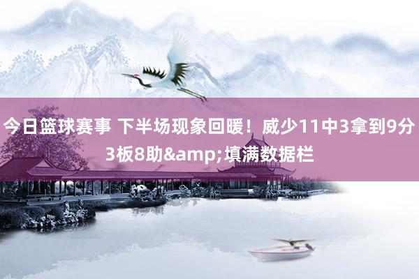 今日篮球赛事 下半场现象回暖！威少11中3拿到9分3板8助&填满数据栏