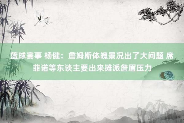 篮球赛事 杨健：詹姆斯体魄景况出了大问题 席菲诺等东谈主要出来摊派詹眉压力