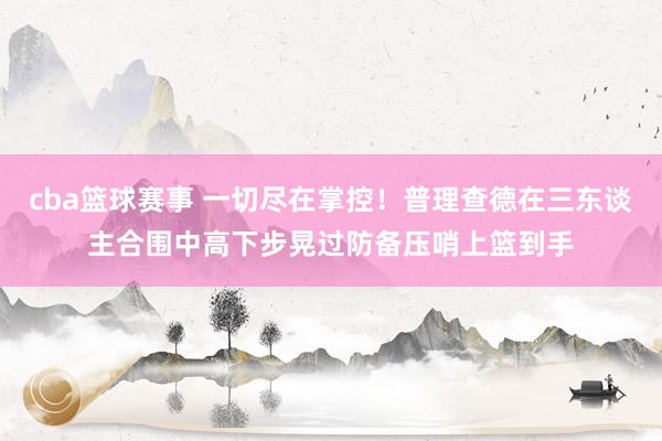 cba篮球赛事 一切尽在掌控！普理查德在三东谈主合围中高下步晃过防备压哨上篮到手